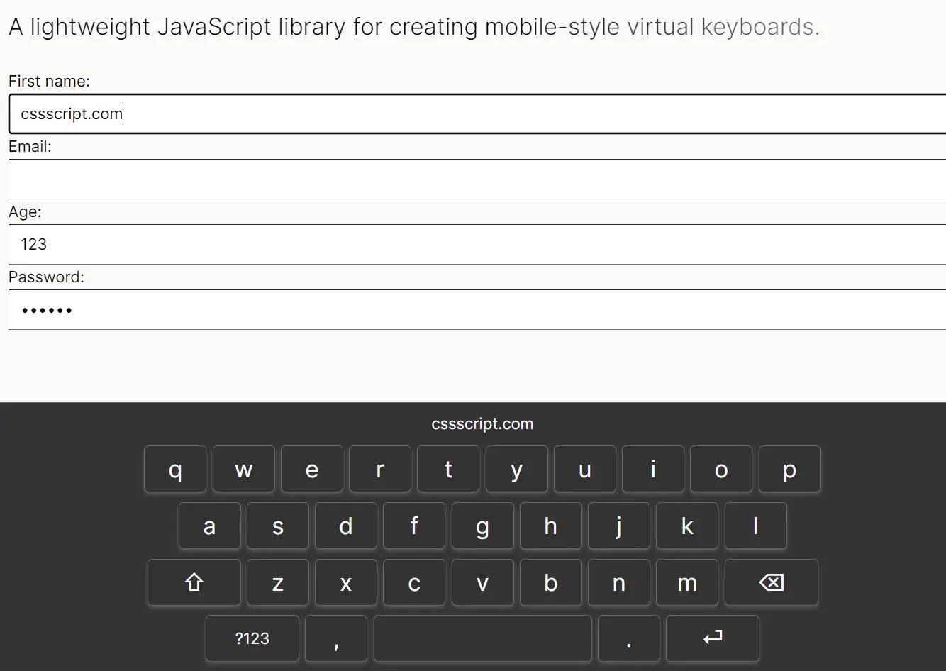 Mobile-style Virtual Keyboard for Web Apps