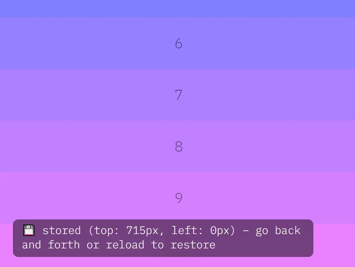 Scroll Position Restoration for Any Scrollable Container – srestore-scroll