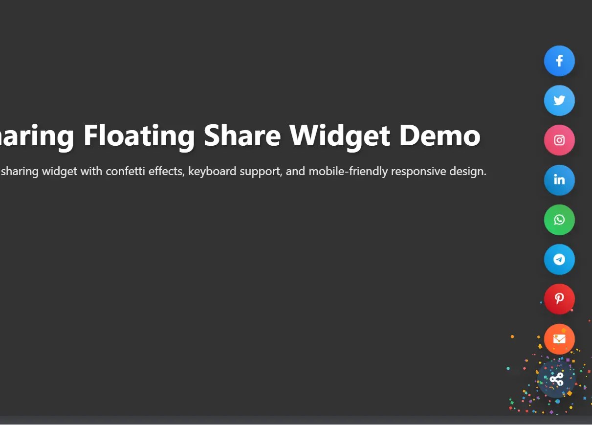 Floating Social Sharing Widget with Confetti Effects – SoMuchSharing