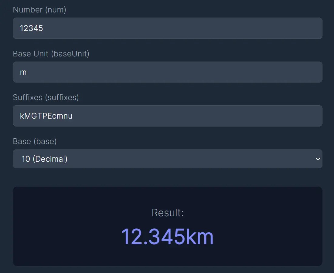 Format Numbers with Metric Prefixes in JavaScript