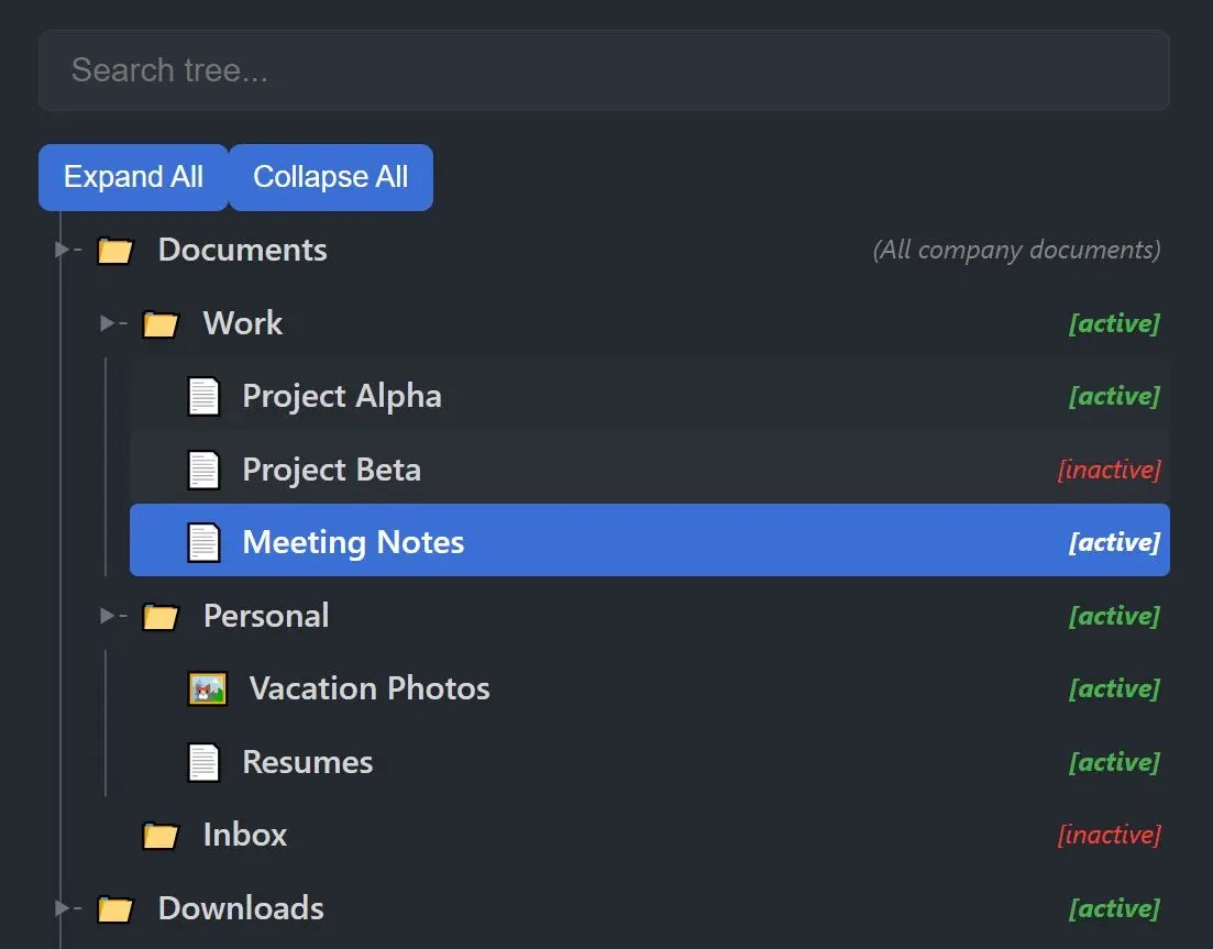 JavaScript Treeview Library for Hierarchical Data – Quercus.js