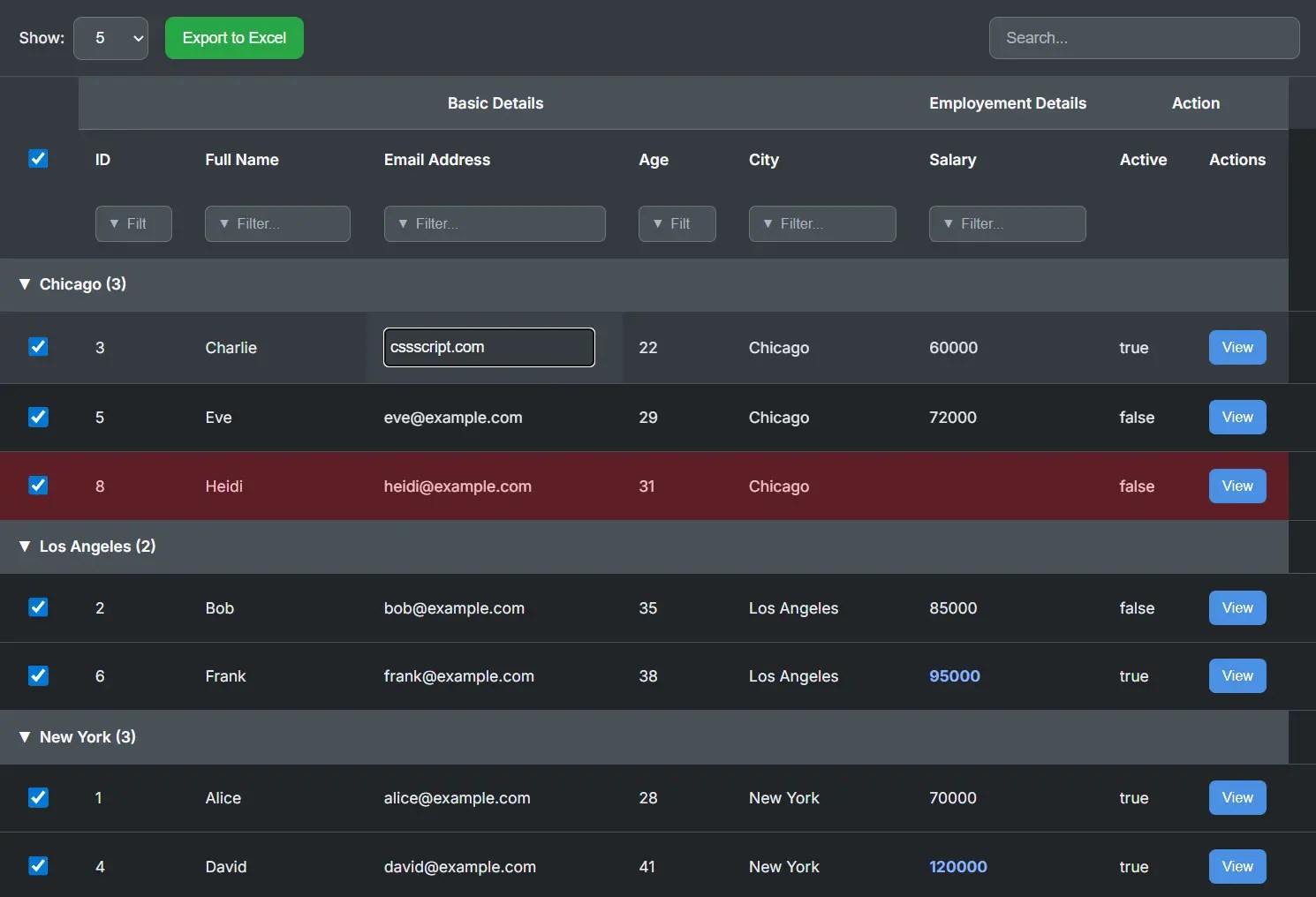 Feature-rich javascript data table library