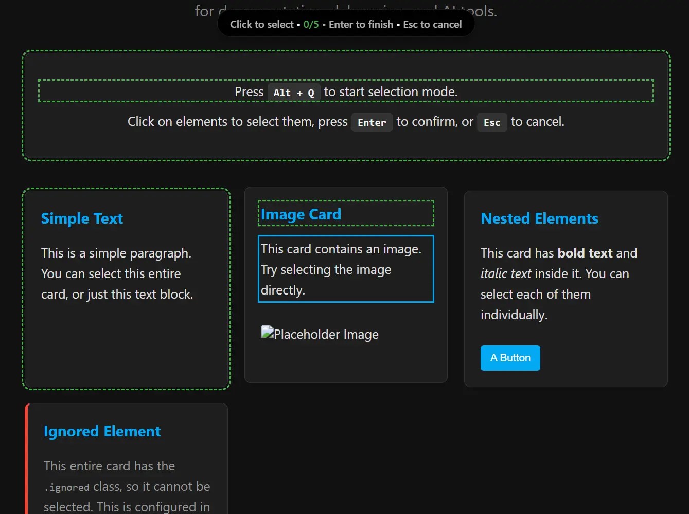 DOM Element Capture Tool for Developers