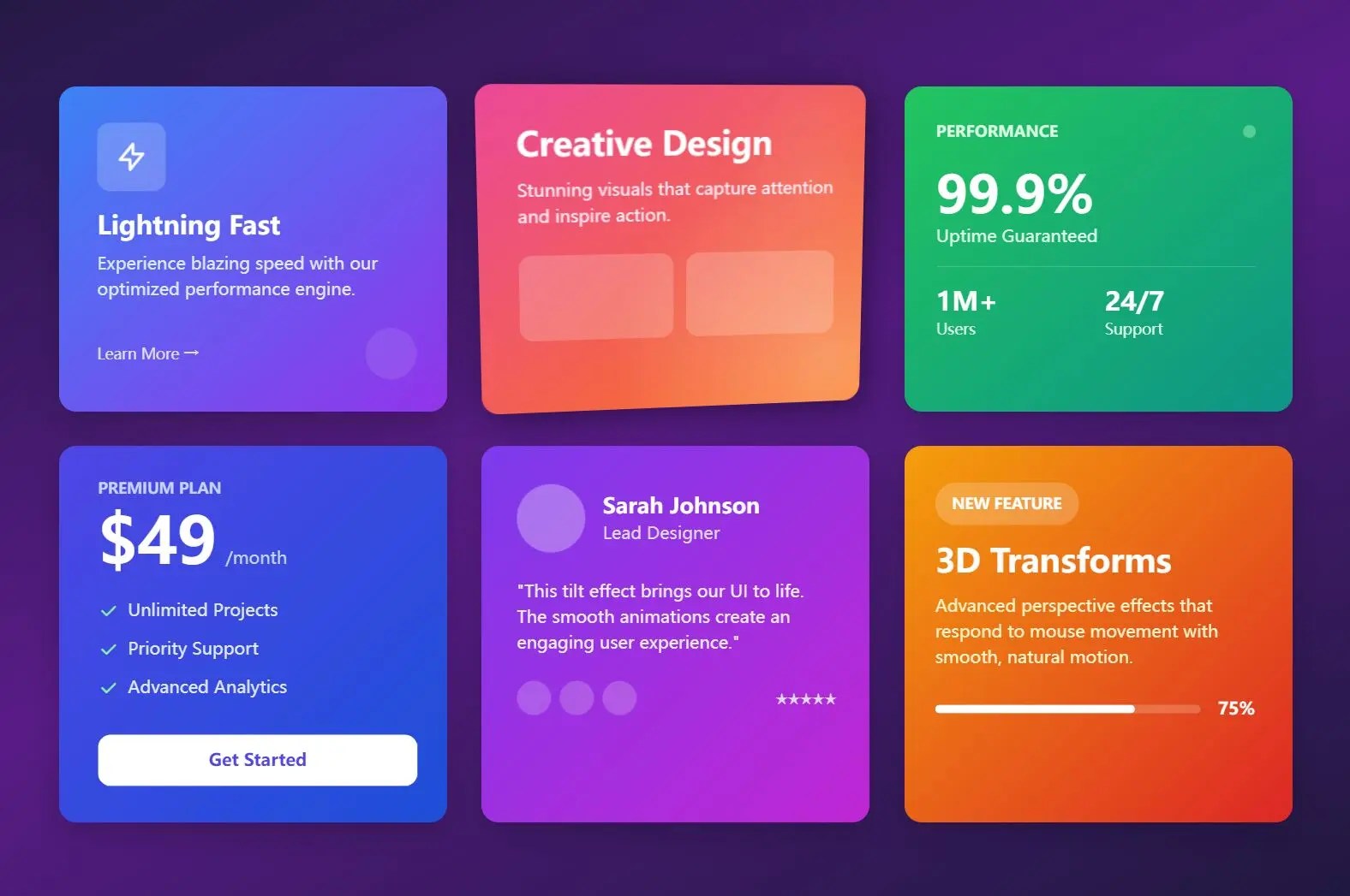 Advanced Tilt Effect with Parallax Content in Vanilla JavaScript