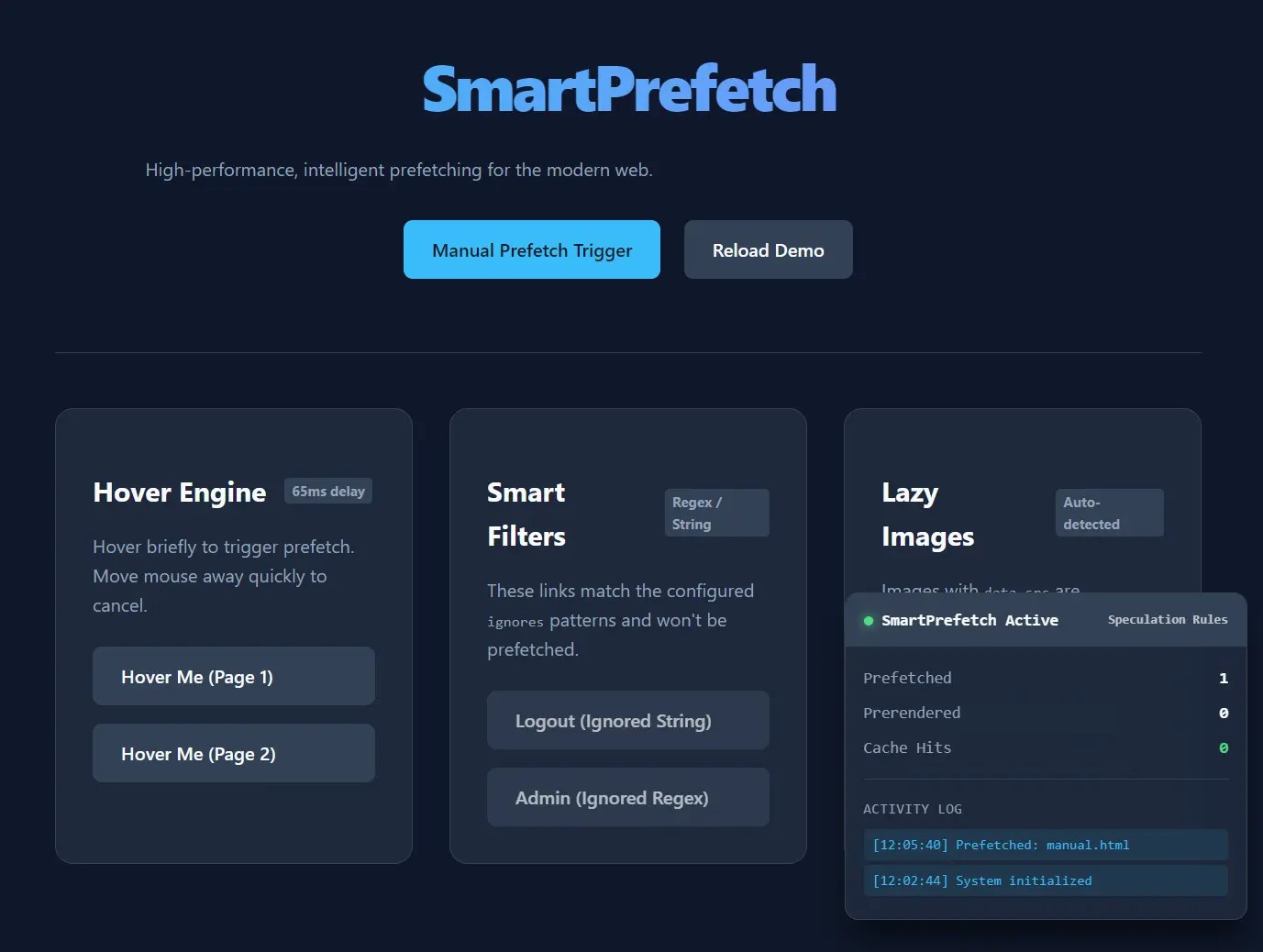 Modern Link Prefetching with Hover Detection & Fallback