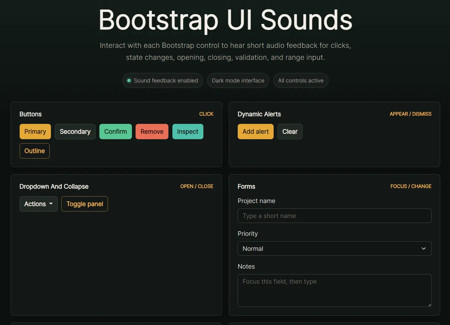 Add Web Audio Feedback to Bootstrap 5 Components – Bootstrap UI Sounds