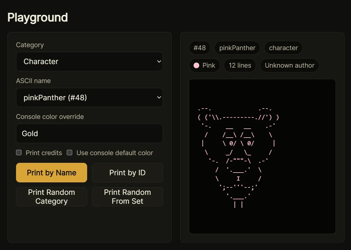 Print ASCII Art in the Browser Console