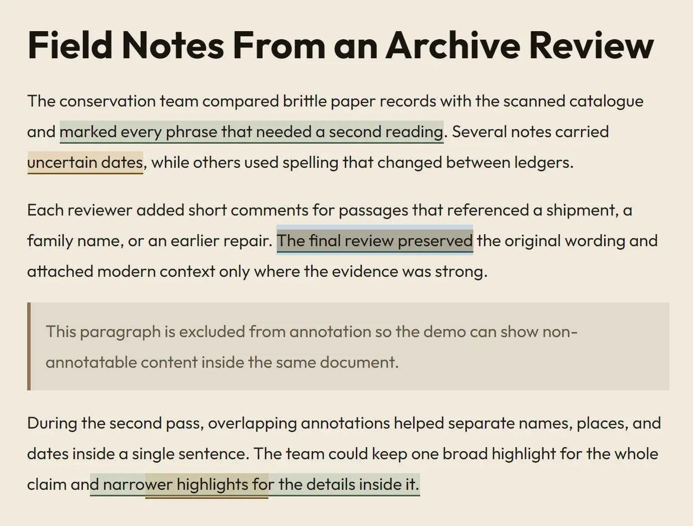 Interactive Text Annotation and Highlighting with Recogito Text Annotator