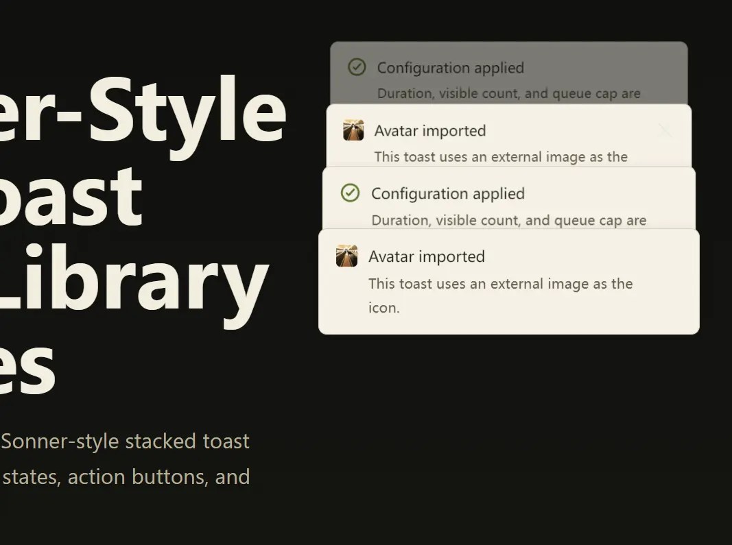 Sonner-Style Stacked Toast Notifications in JavaScript – Toastry