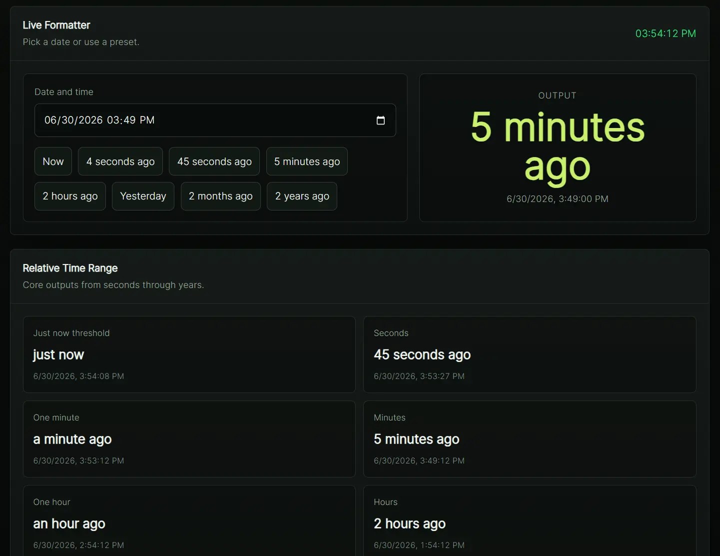 Human-Friendly Time Ago Text in Vanilla JS – humantime-js