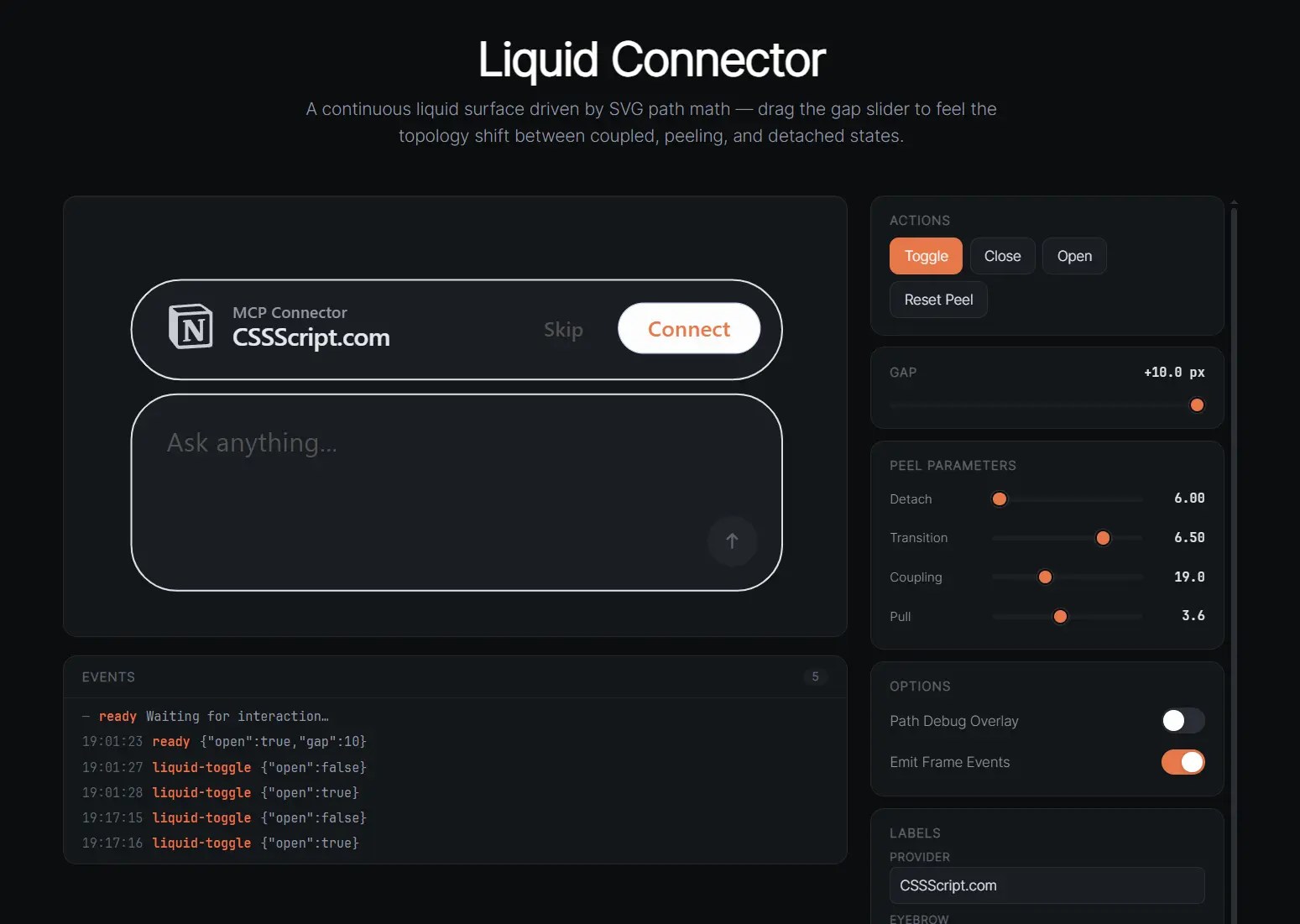 A Web Component for Card-to-Prompt Peel Effects