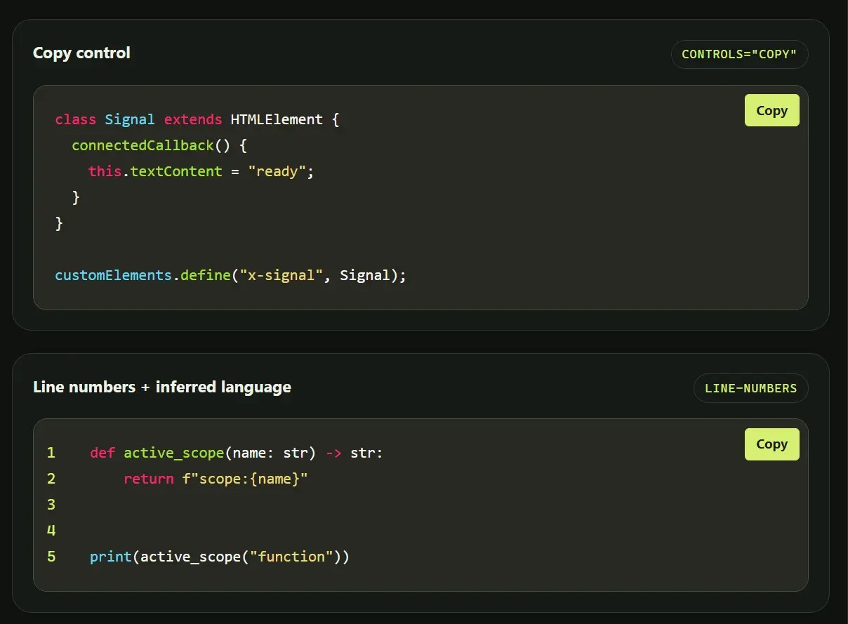 MicroLighter: Tiny CSS Highlight API Syntax Highlighter