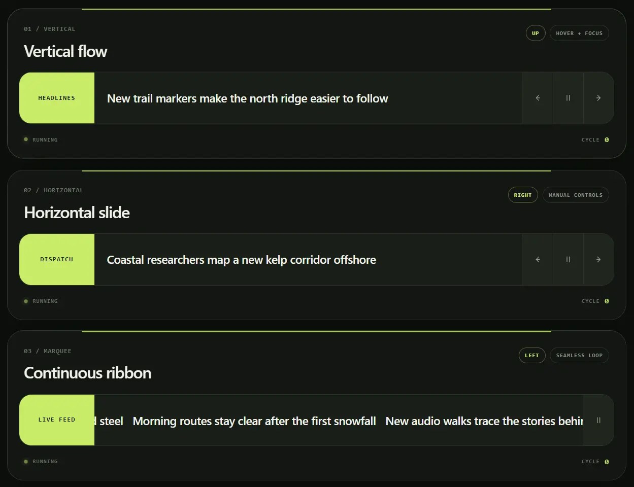 AcmeTicker: Vanilla JS News Ticker with Typewriter Effects and RTL Support