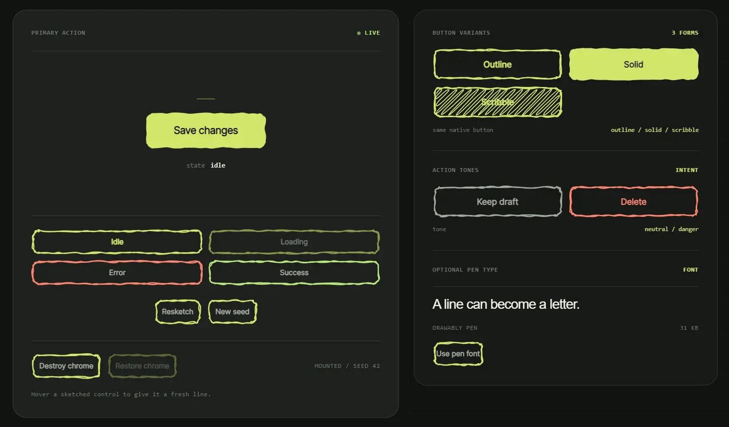 Animated Handdrawn UI Controls for JavaScript – Drawably