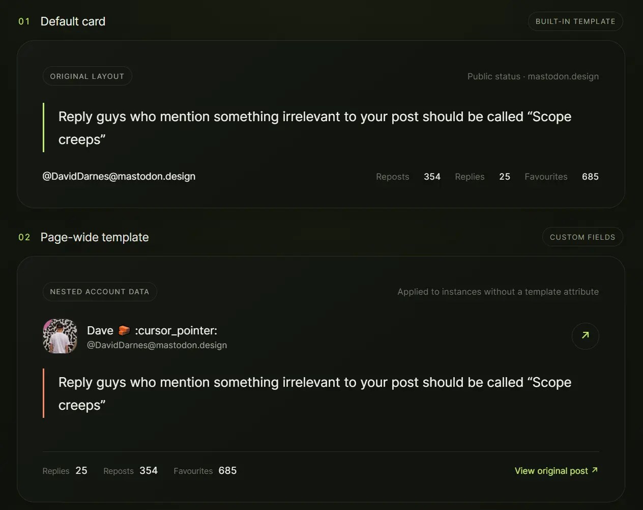 Embed Mastodon Posts with mastodon-post Web Component