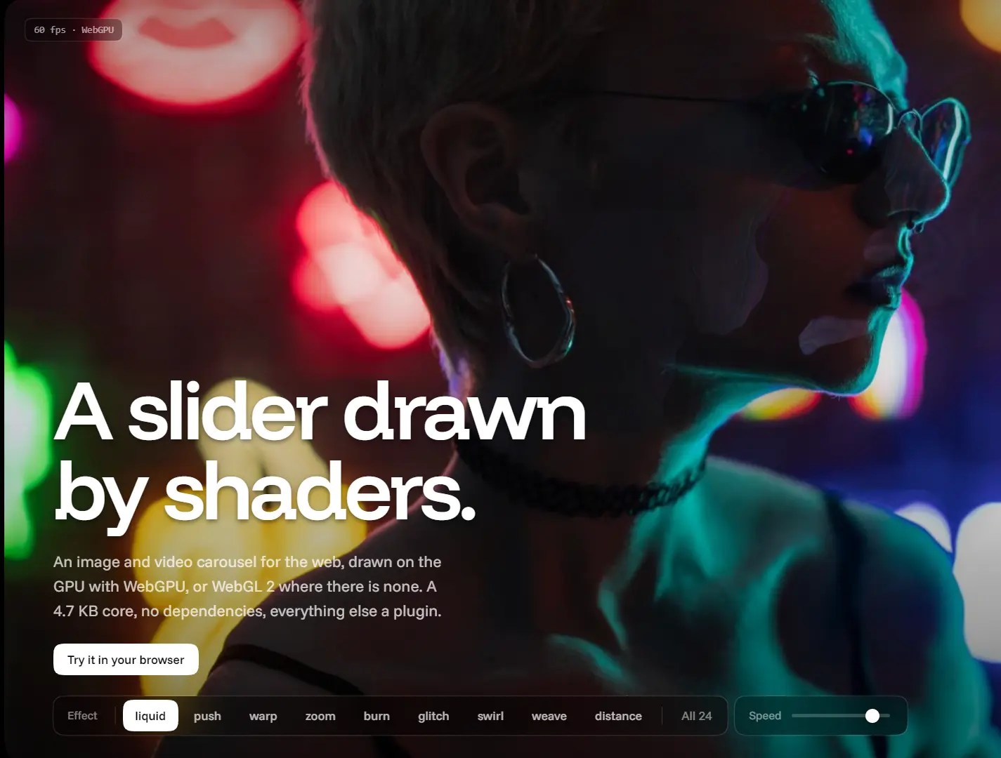 gpuslider: GPU Image & Video Carousel with Shader Effects