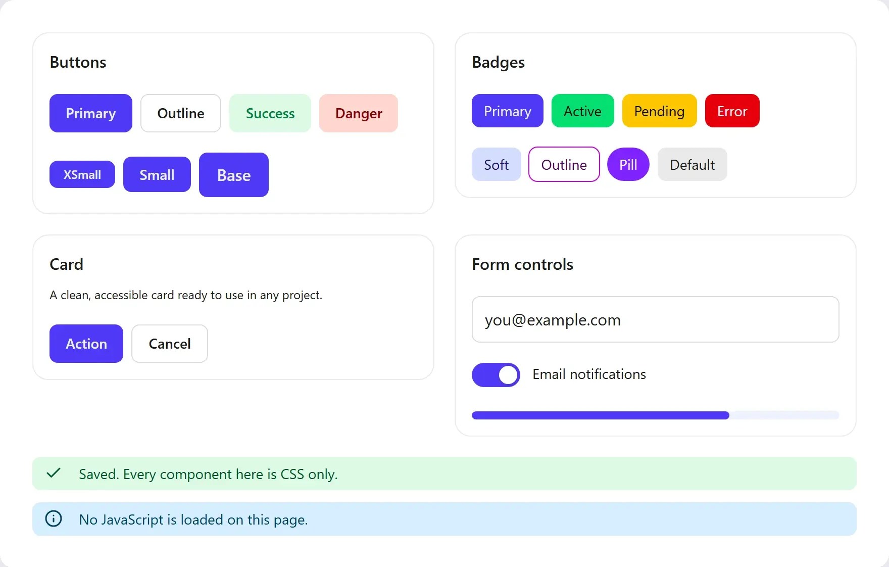 CSS-Only Tailwind CSS v4 UI Components – Frutjam