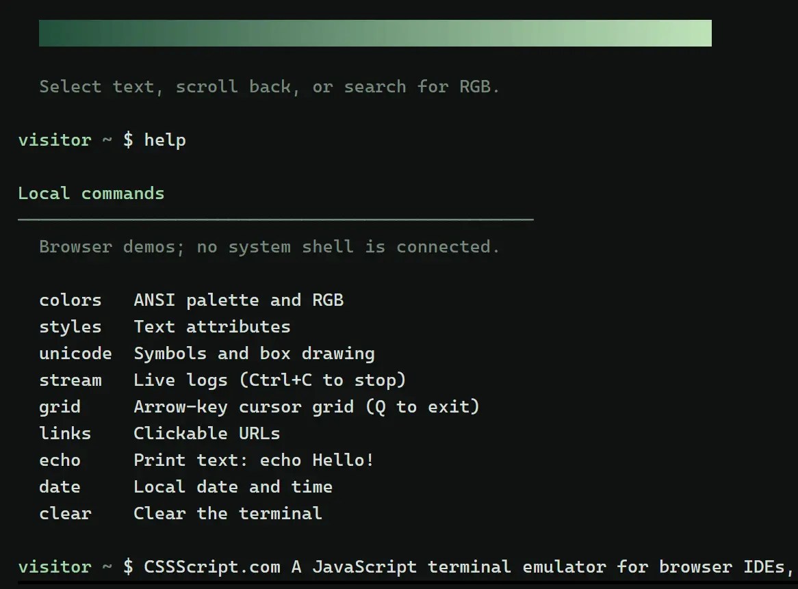 Interactive Terminal Emulator for the Web – xterm.js