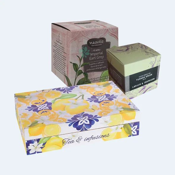 Custom Tea Boxes - Colorful Patterns - Modern Desktop Collection
