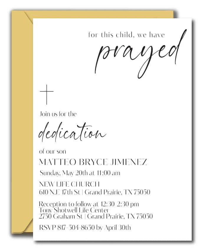 Church Dedication Ceremony Invitation Letter