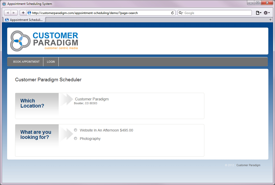 Customer Paradigm Web Based Appointment Scheduling Php Software Open Source