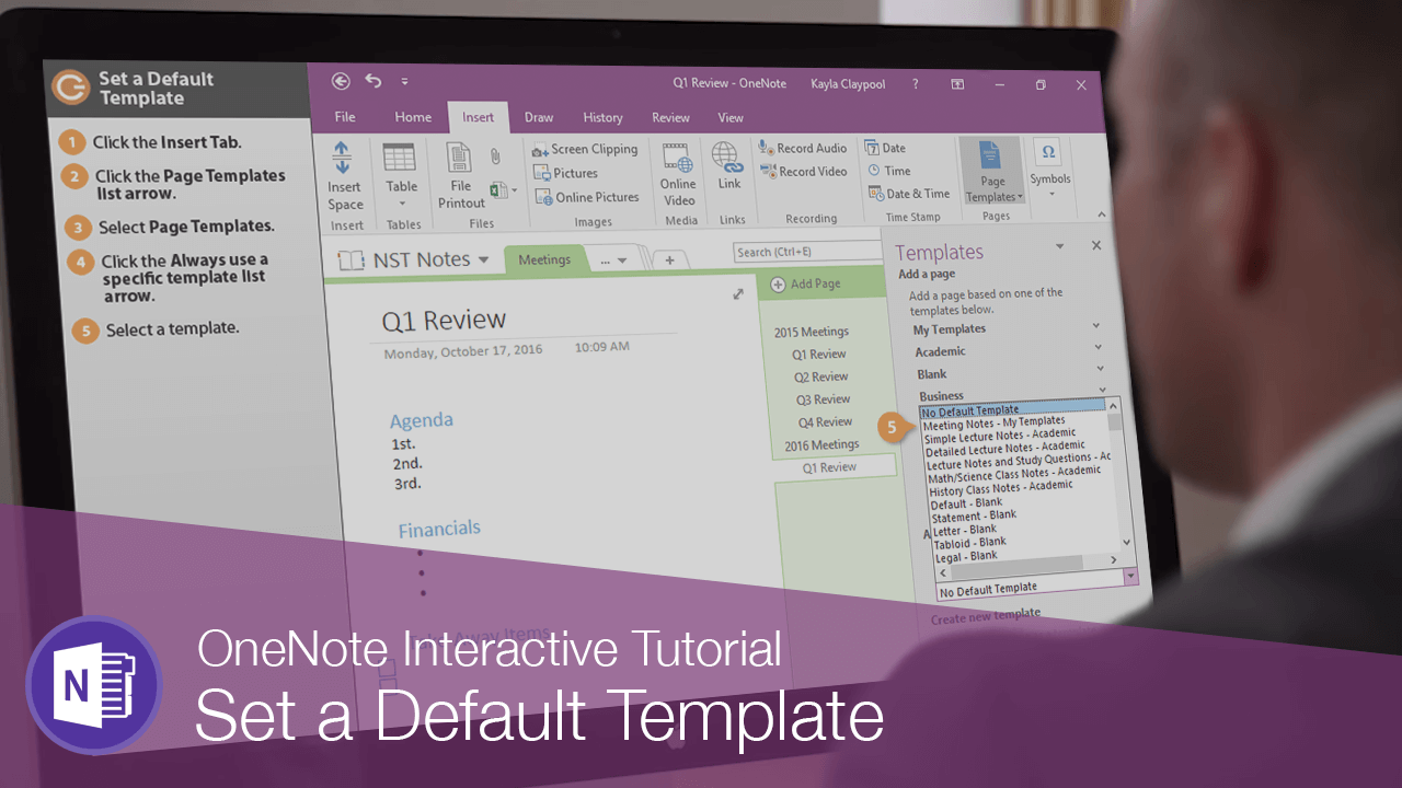 Set A Default Template Customguide