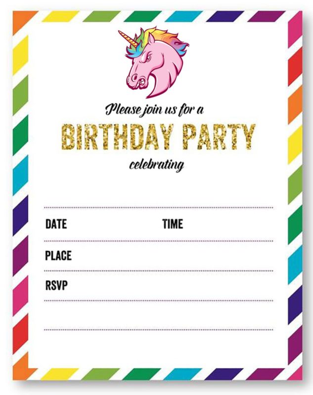 free printable unicorn birthday party invitation free