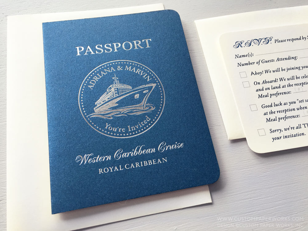Passport Invitations For A Cruise Ship Wedding Custom