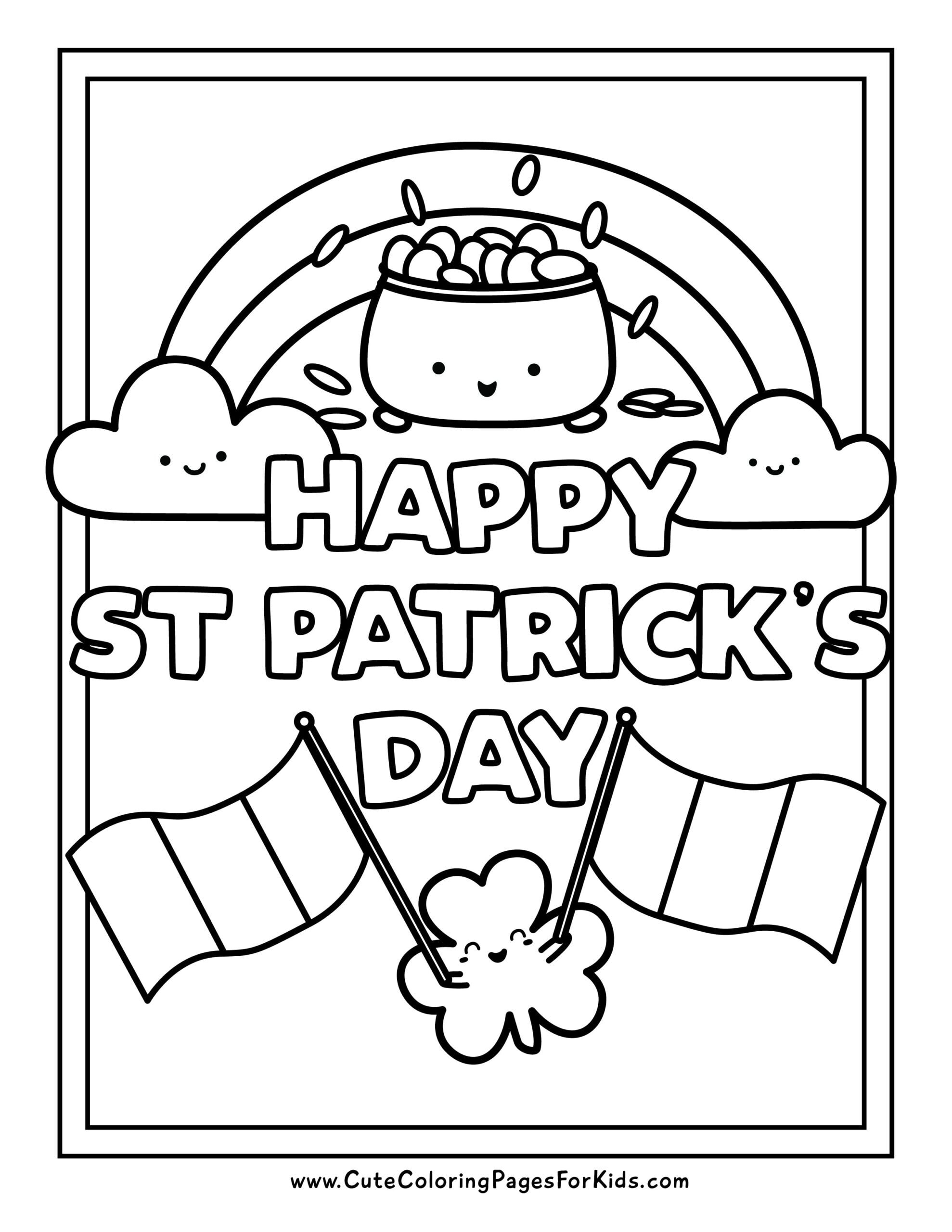 St Patrick S Day Coloring Pages 7 Free Printable PDFs Cute Coloring St Patricks Day Coloring Pages Scaled 