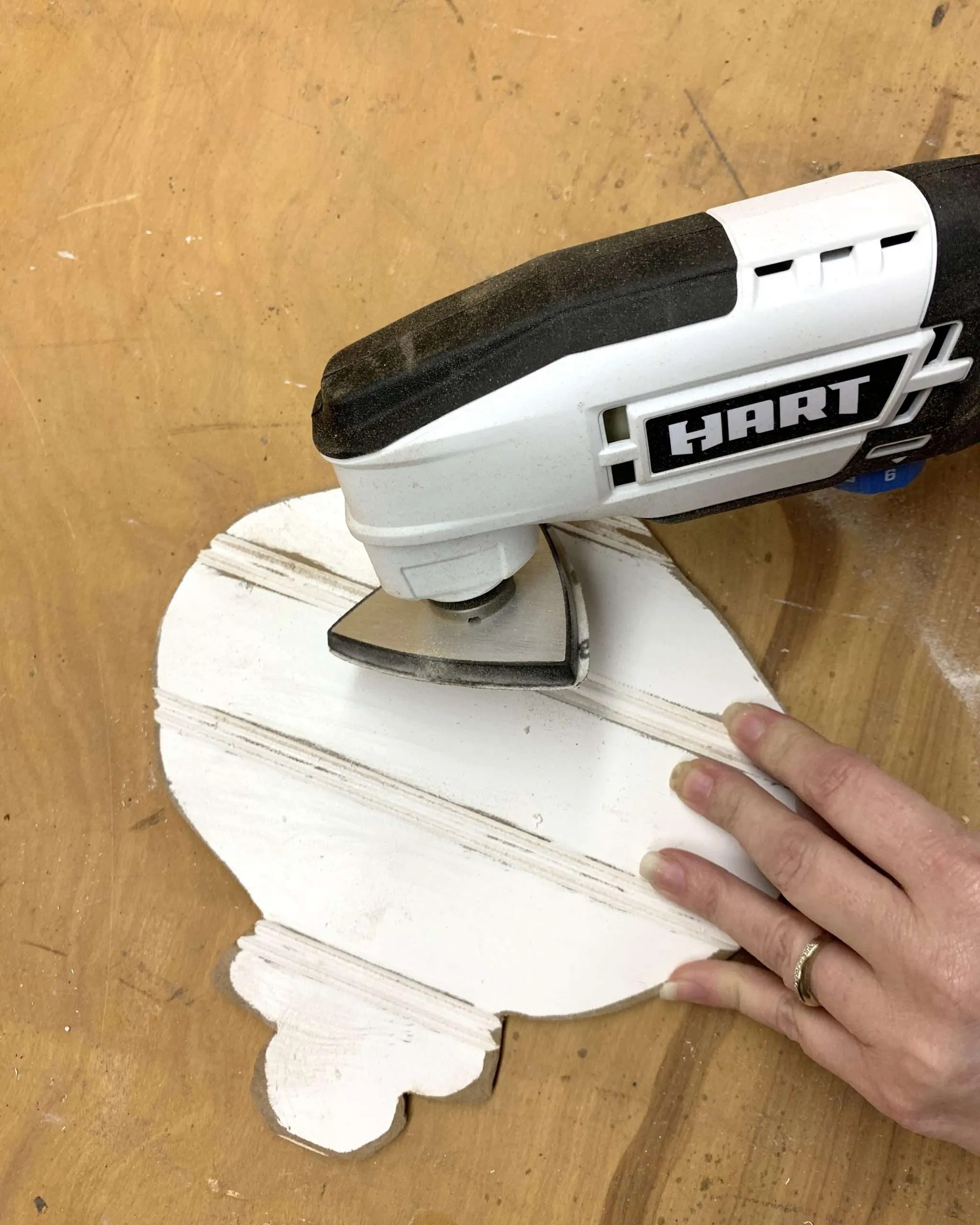 Then, distress the trim.