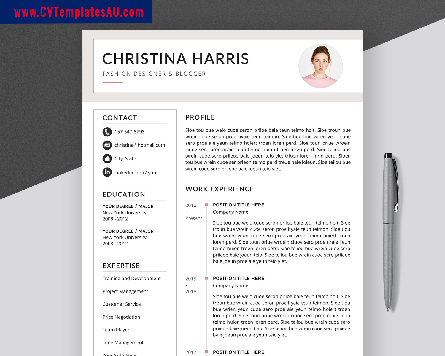 Free resume builder app will help you to create professional resume & curriculum vitae (cv) for job application in few minutes. Creative Cv Templates Bundle Modern Resume Templates Design Simple Curriculum Vitae Ms Word Cv Format Cv Templates For Job Application Instant Download Cvtemplatesau Com