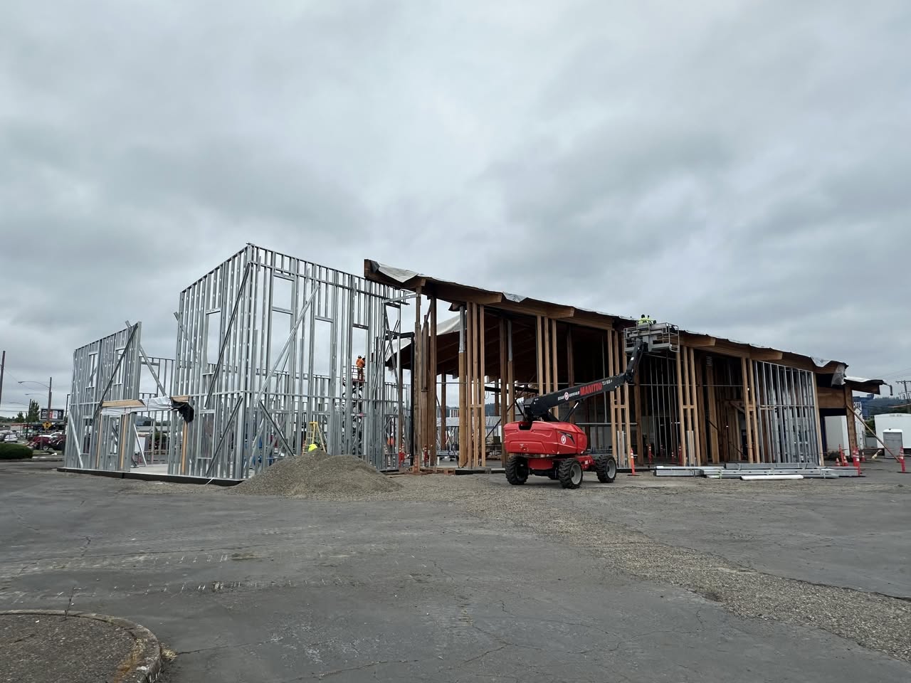 Construction progress at a jobsite