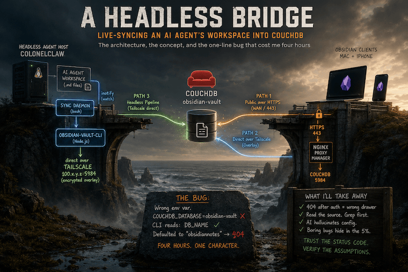 A Headless Bridge: Live-Syncing an AI Agent’s Workspace into CouchDB