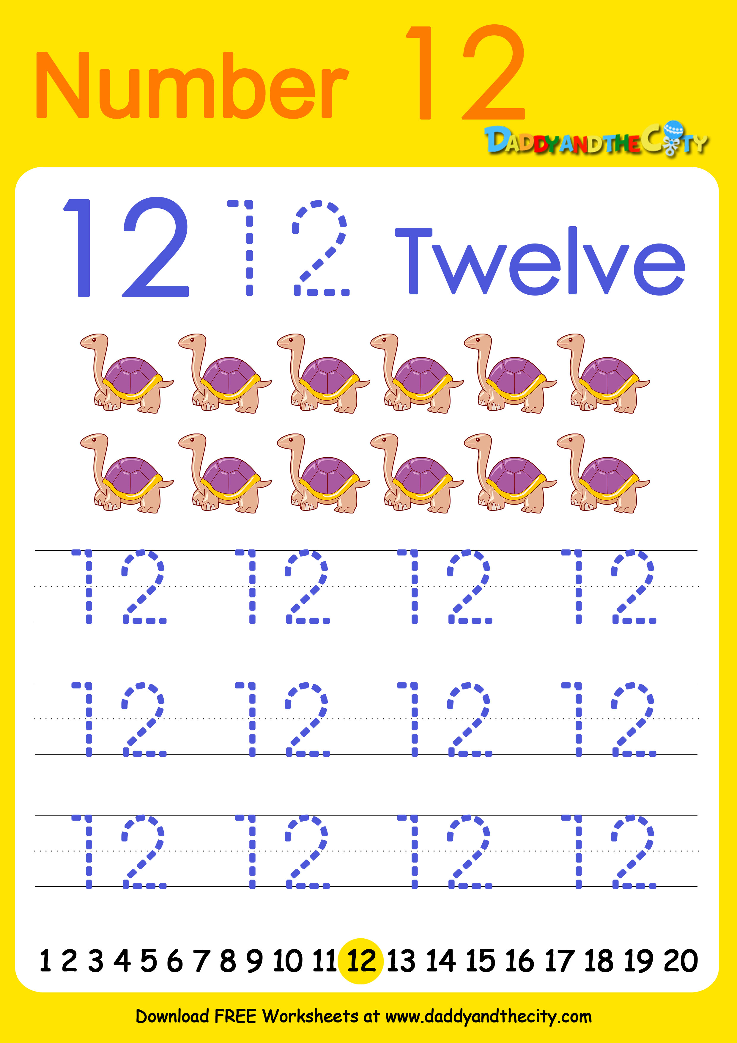 free writing worksheet numbers 11 20 daddy and the city