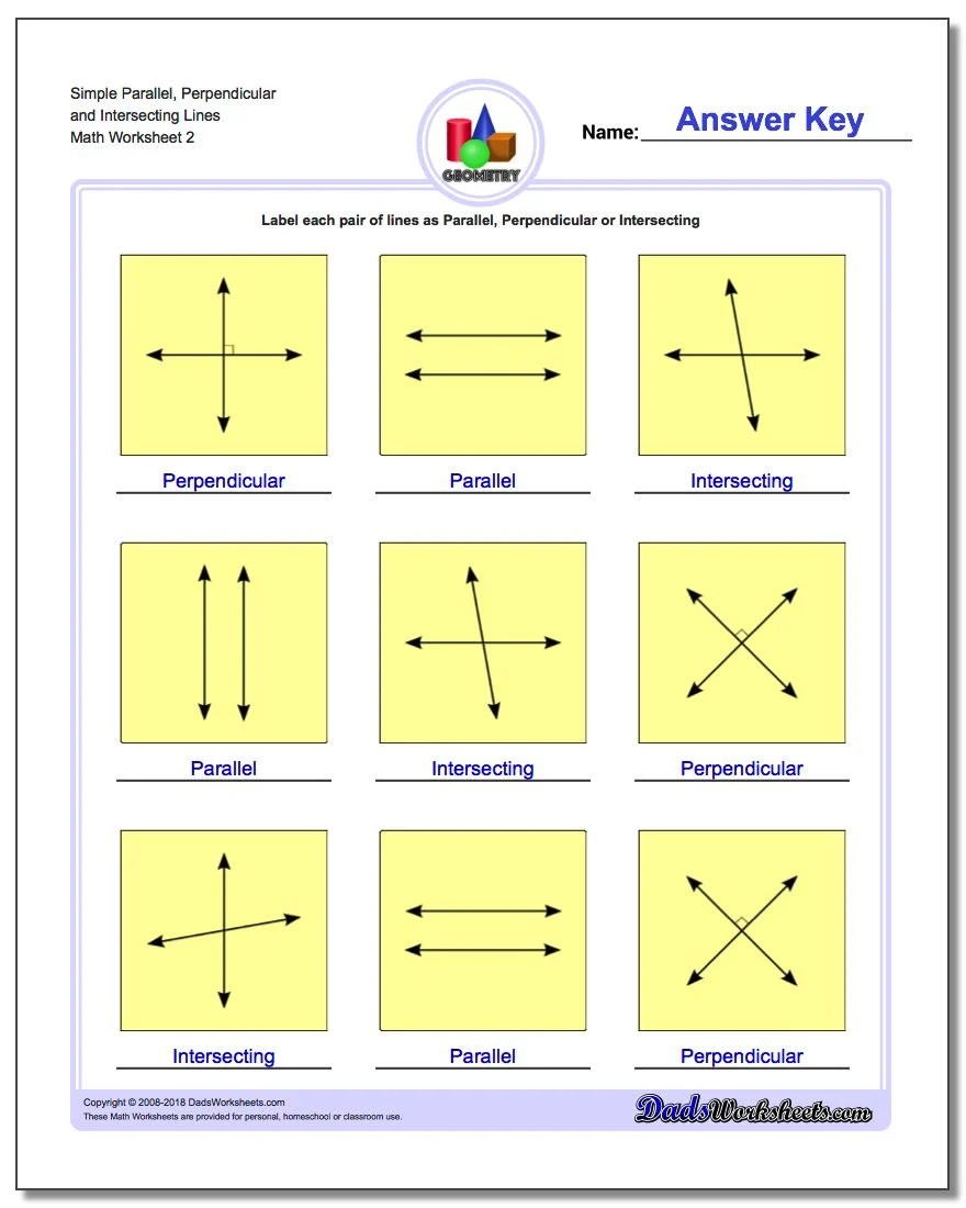 Parallel, perpendicular, intersecting