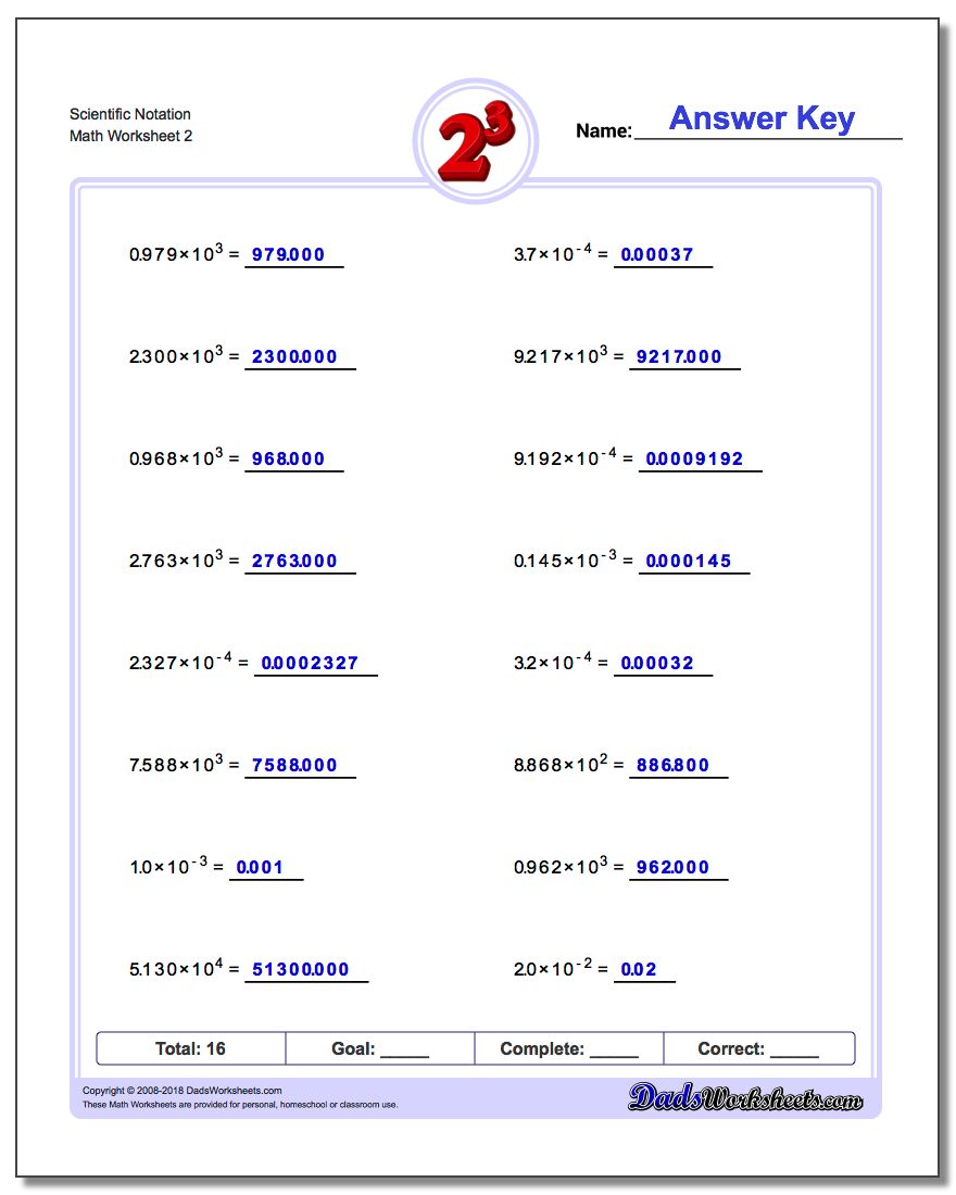 powers of ten and scientific notation
