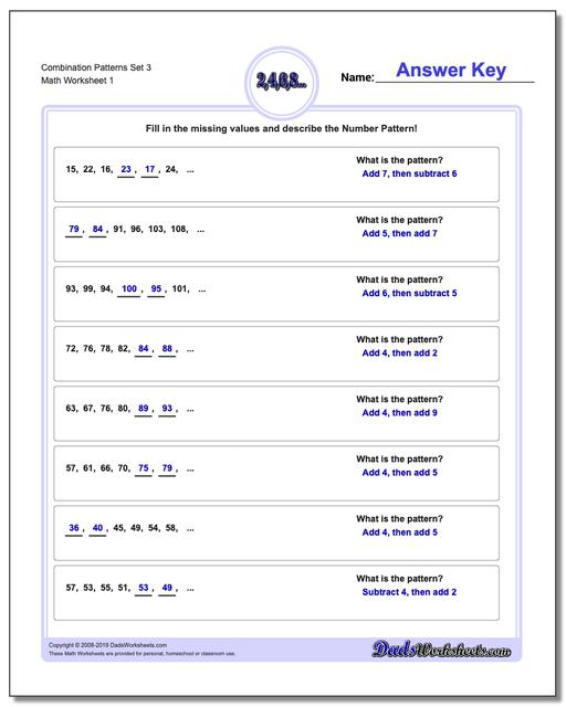 addition and subtraction patterns