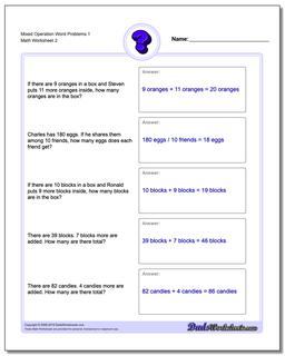 word problems mixed operation word problems