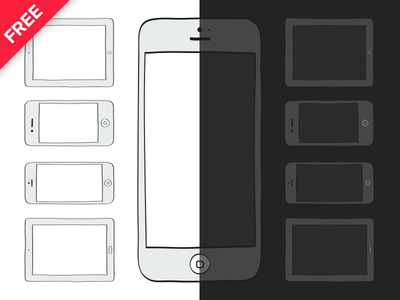 Download Free Mockup Template Vector-Mobile Devices illustrations ...