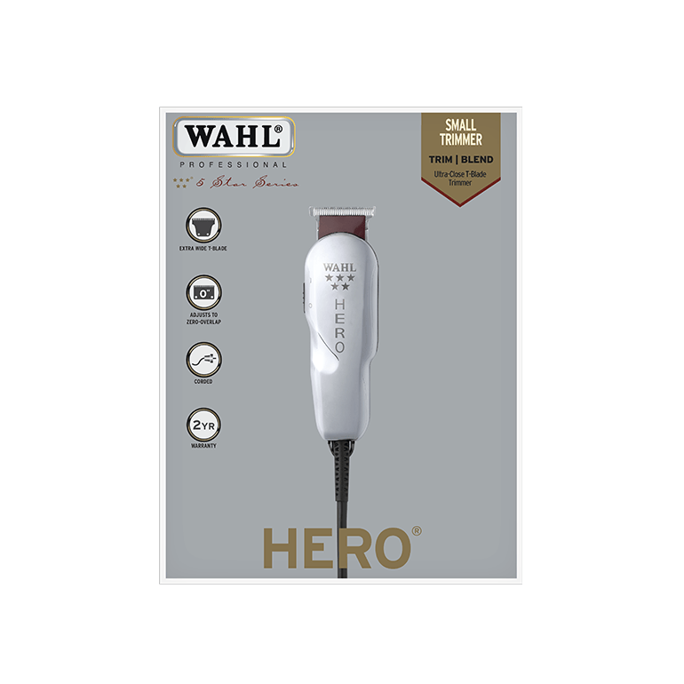 Wahl Hero Haarschneidemaschine – Netz-Konturentrimmer, Verchromt, Mit Aufsteckkämmen, Für Präzise Schnitte