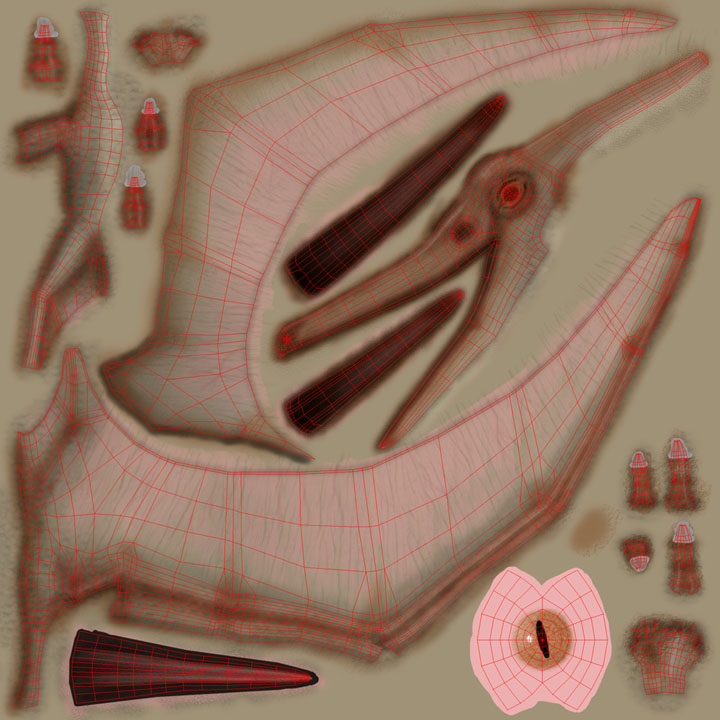Pterodactyl - Texture and UV map