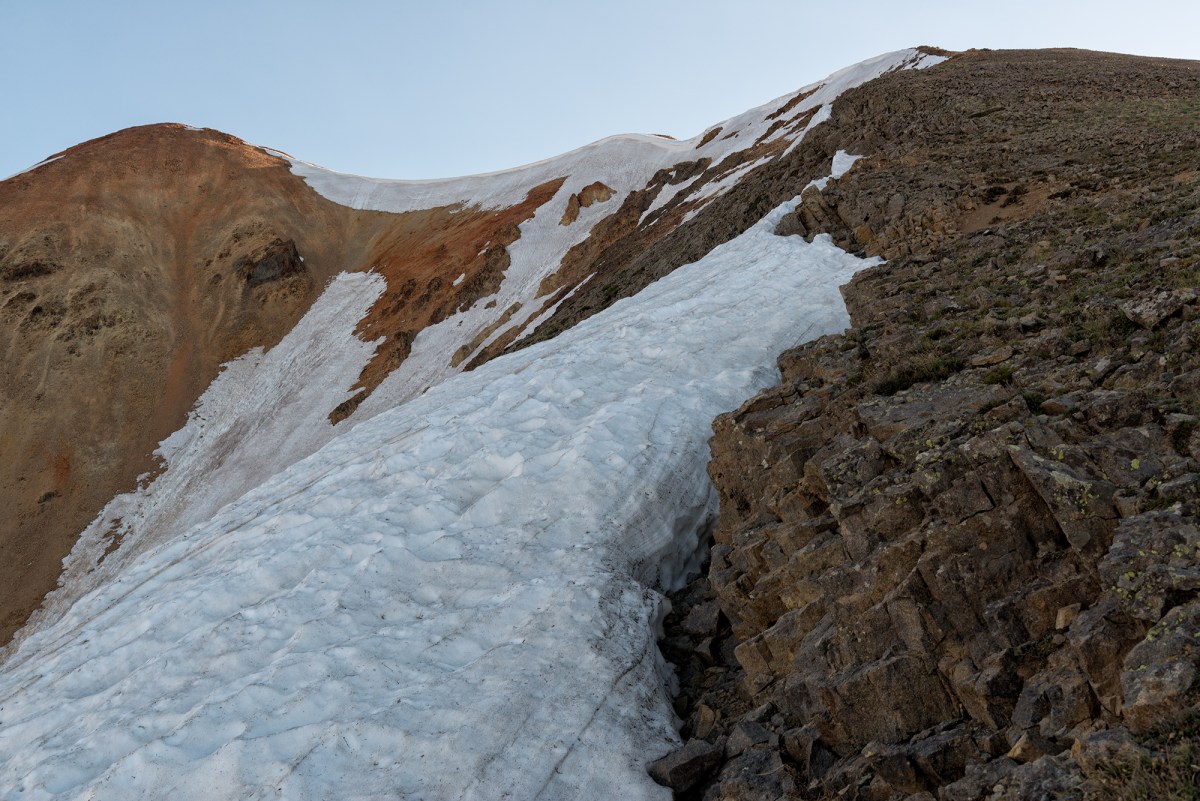 Corniced Ridge to Redcloud. Redcloud Peak, Colorado, 2016