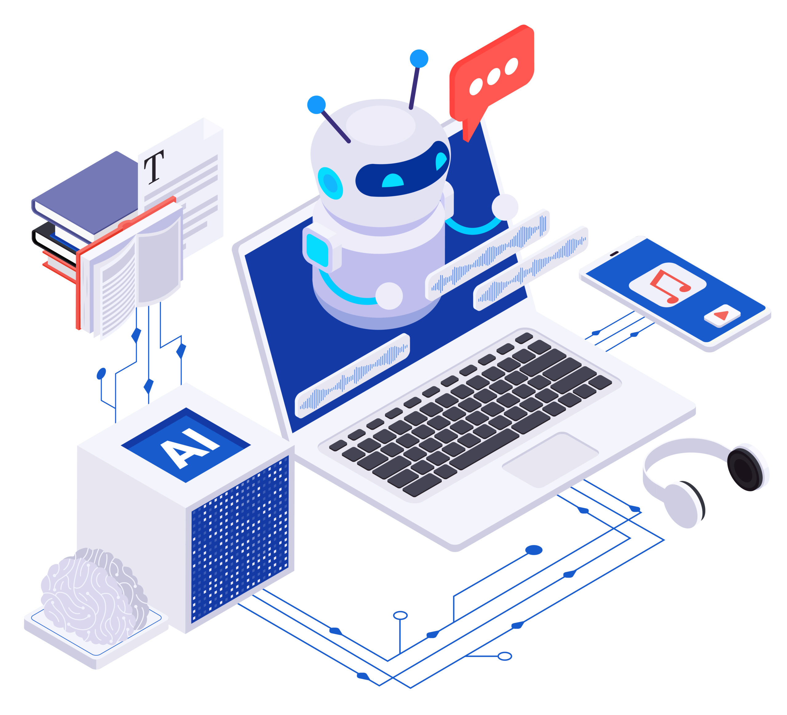 -AI-powered-content-creation-isometric