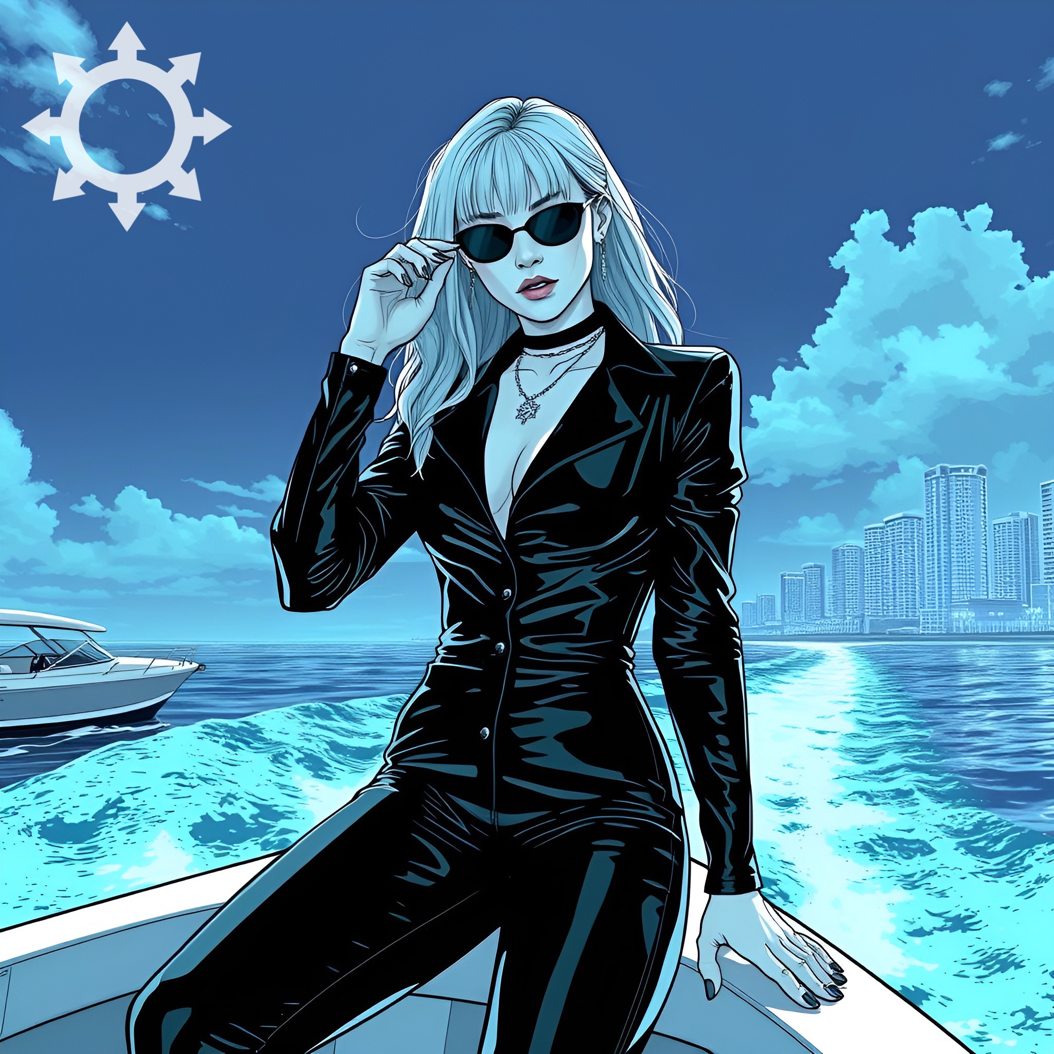 woman in black jumpsuit on boat