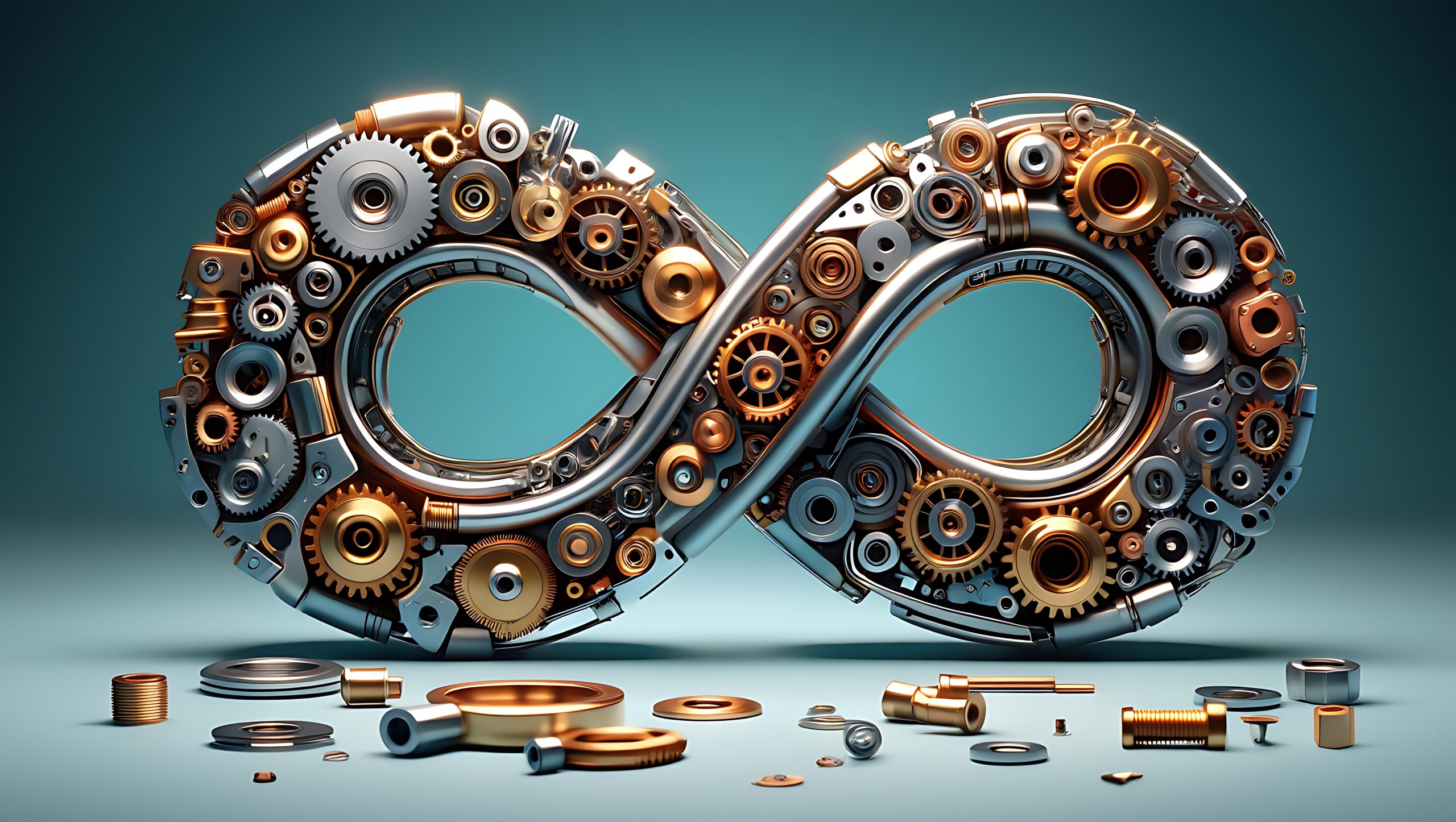 Endless Automation Cycle Depicting Gear Work and Perpetual Motion operating systems