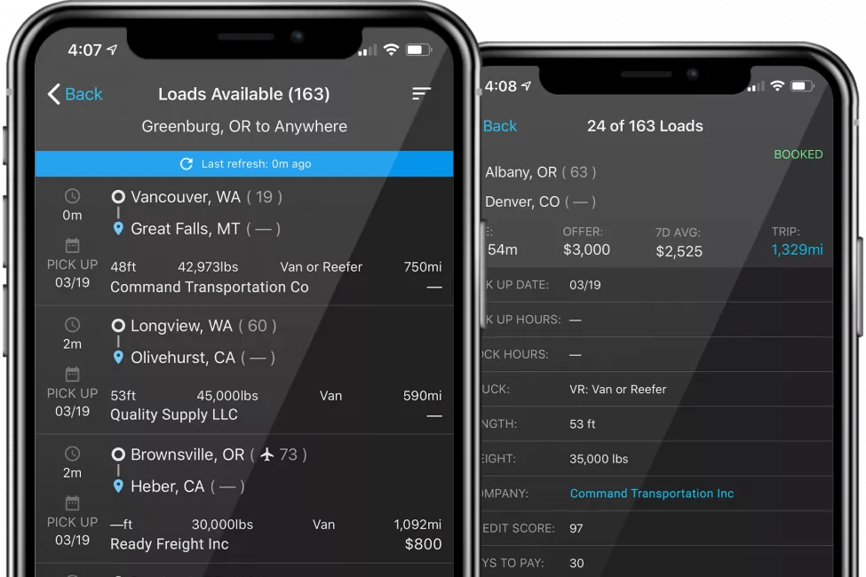 With dat’s paid load board, you can easily see where trucks are in high demand, what the average market rate is for each lane, and company reviews and credit scores for business partners — including information on when they typically pay. Truckersedge Dat