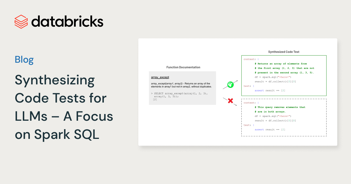 Generating Coding Tests For LLMs: A Focus On Spark SQL | Databricks Blog