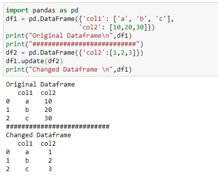 How to Update Dataframe in Pandas with Examples