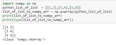 Numpy np.asarray() method Implementation in Python with Examples