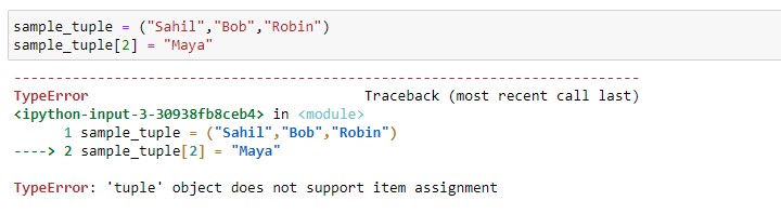 tuple' object does not support item assignment in python